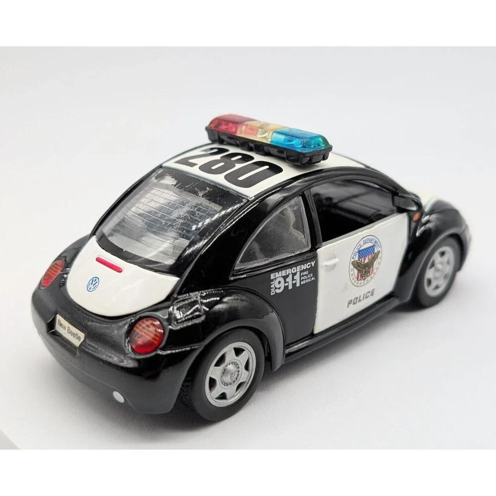 Sunnyside Volkswagen New Beetle Police Car Friction Pull Back Diecast 5